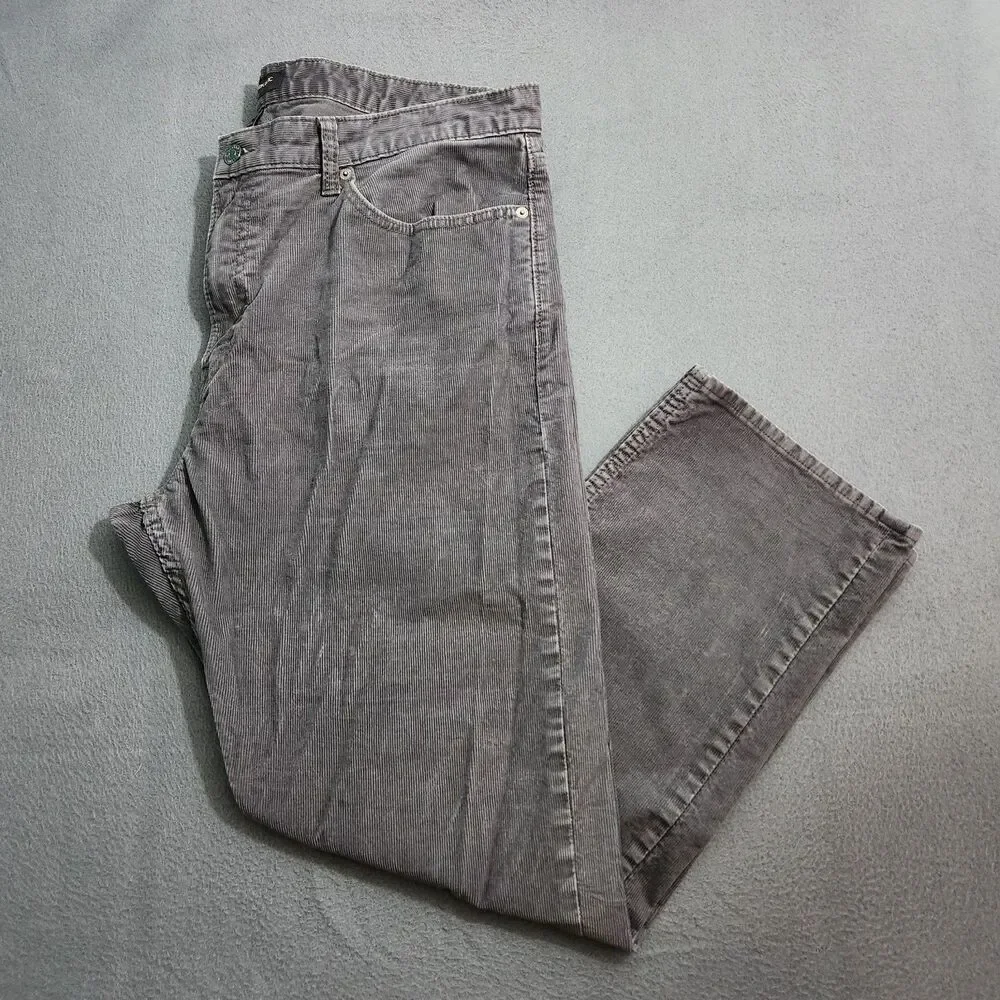 Banana Republic Corduroy Pants Men 38X30 (39X28) Forged Iron Gray Slim Fit